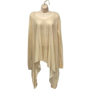 Kersima Women Sweater Fine knit Asymmetrical Lightweight Pullover M/L Blush Pink